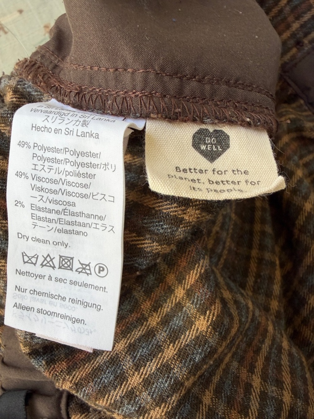 Madewell Brown and Gray Plaid pants - Picture 3 of 11